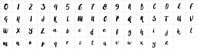 Amulhed Demo Regular  glyph index