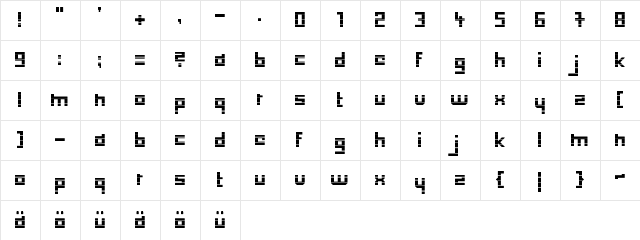 low-down-cut Regular  glyph index