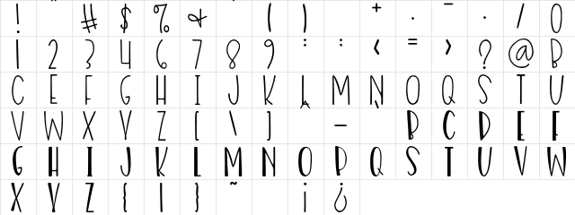 Nias Bird Regular  glyph index