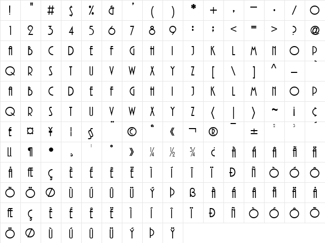 Playwright Regular  glyph index