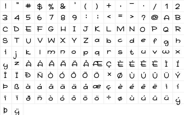 Star Jazz Regular  glyph index