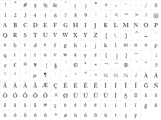 00519 Regular  glyph index