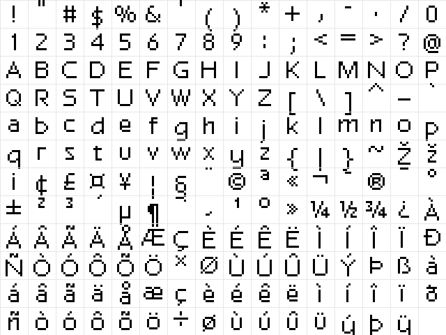 FFF Magazine Extended Regular  glyph index