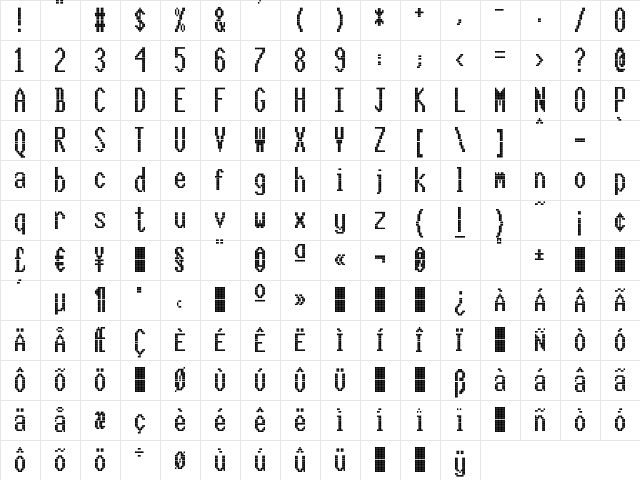 CallFourL-Regular Regular  glyph index