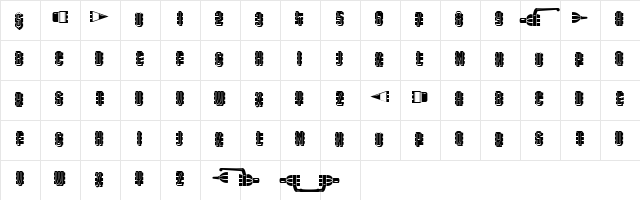 Pencil Filled Regular  glyph index