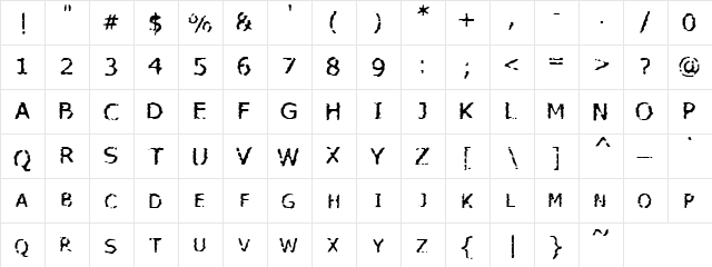 VTC AllWashedUp Regular  glyph index