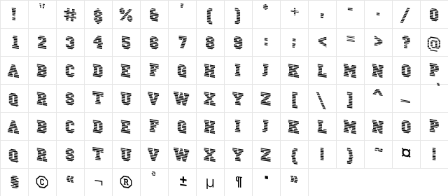a_CampusMarineDn Regular  glyph index