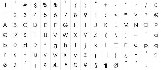 Gardenzi - Thin Regular  glyph index