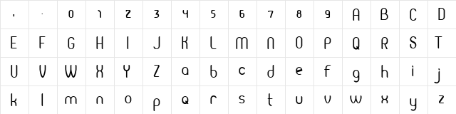 Pierce Regular  glyph index