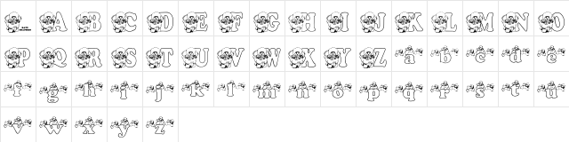 JNKLAMBIE PIE Regular  glyph index