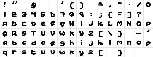 King's Ransom Regular  glyph index