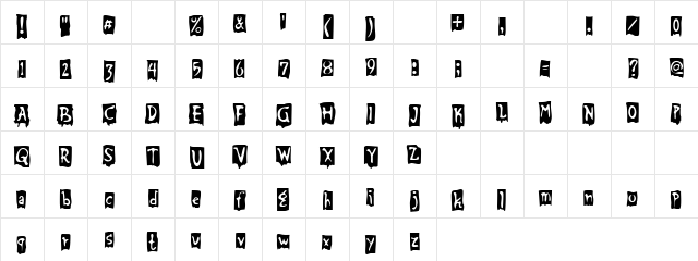 Beat My Guest Regular  glyph index