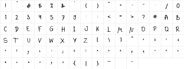 Loadtz Regular  glyph index