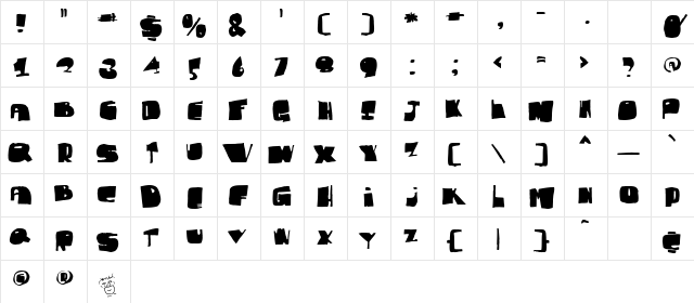 Fat Sam Regular  glyph index