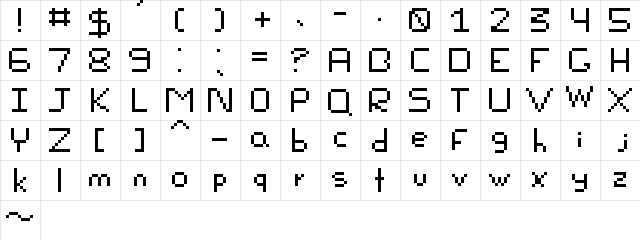 Sield Regular  glyph index