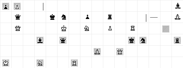 ChessSSi Regular  glyph index