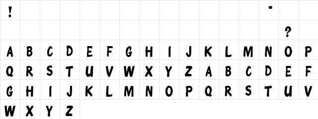 Acropolin XZ Regular  glyph index