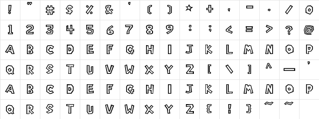 Super Mario Bros. Regular  glyph index