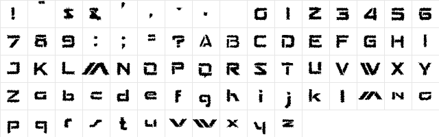 Got The Shakes Regular  glyph index