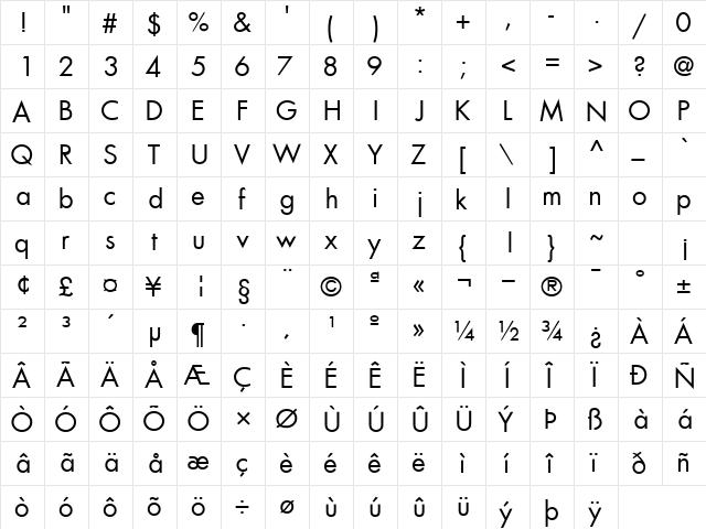 KudosBookSSK Regular  glyph index