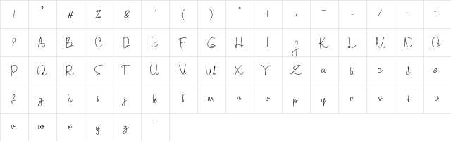Struggling Regular  glyph index