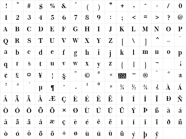 Quantas Regular  glyph index
