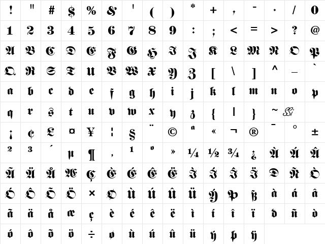 Bauble SSi Black  glyph index