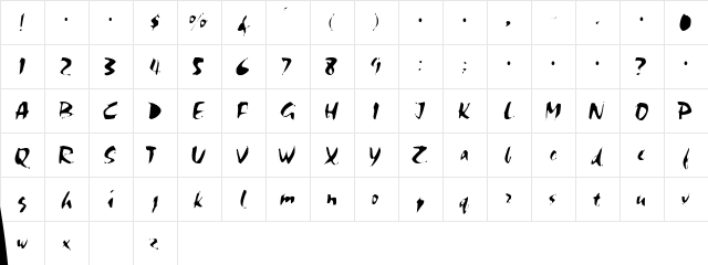 Chalk-Light Regular  glyph index