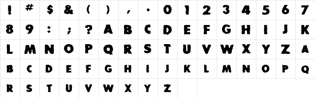 BadDogSCapsSSK Bold  glyph index