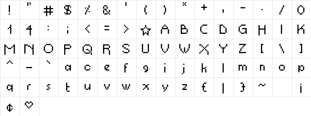 PropelRepel Medium  glyph index