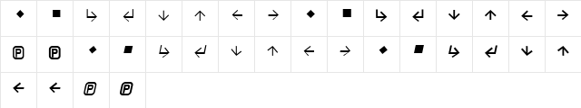 Office Regular  glyph index