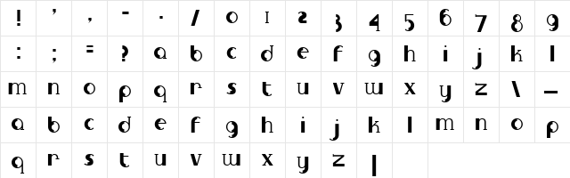 Convolve Regular  glyph index