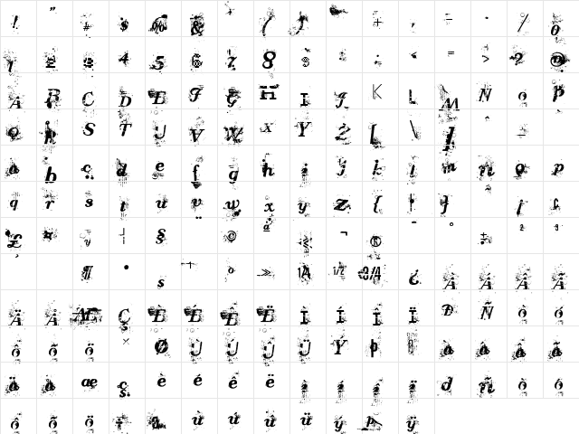 Jaguarundi Hard Regular  glyph index