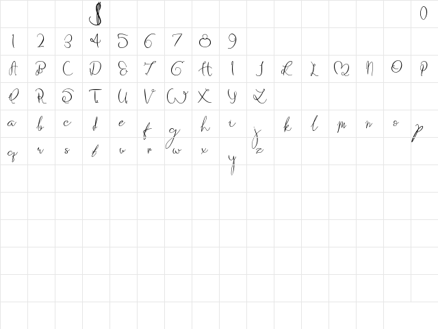 Kerepek Demo Regular  glyph index