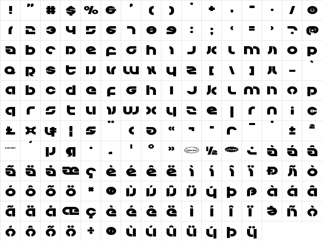 Kovacs Expanded Expanded  glyph index
