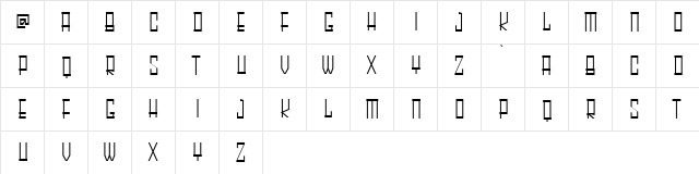 HARLEY Thin  glyph index