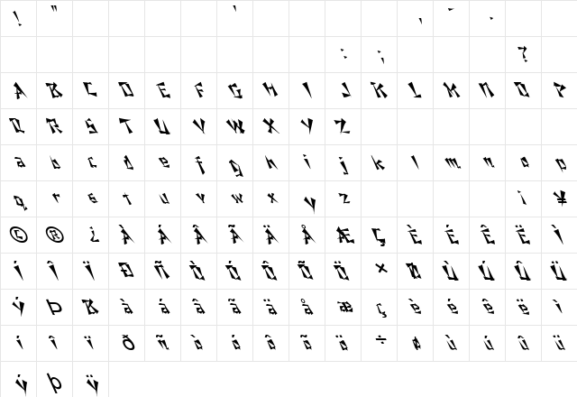 FZ UNIQUE 21 LEFTY Normal  glyph index