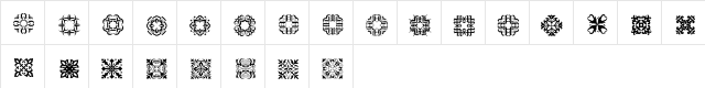 Designs1 Regular  glyph index