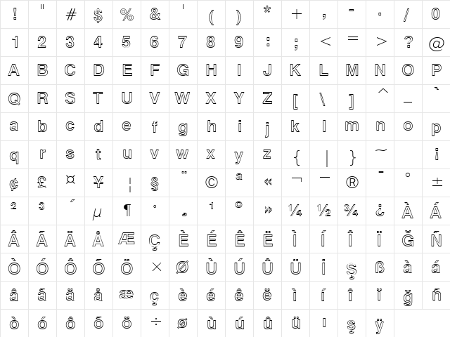 00783 Regular  glyph index