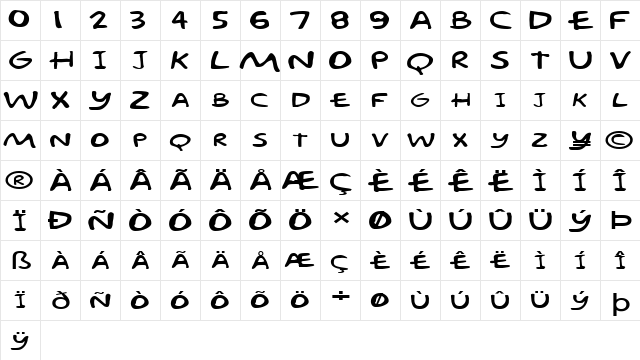 FZ JAZZY 57 EX Normal  glyph index