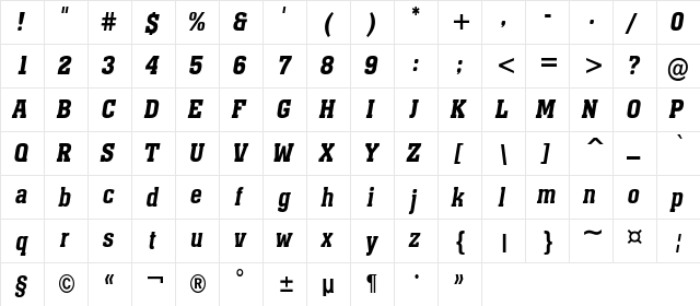 a_MonumentoNr DemiBoldItalic  glyph index
