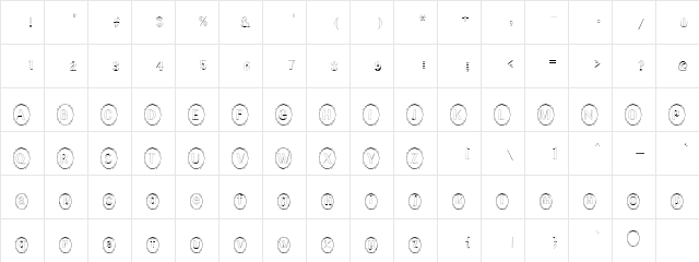 QintarHollow Regular  glyph index