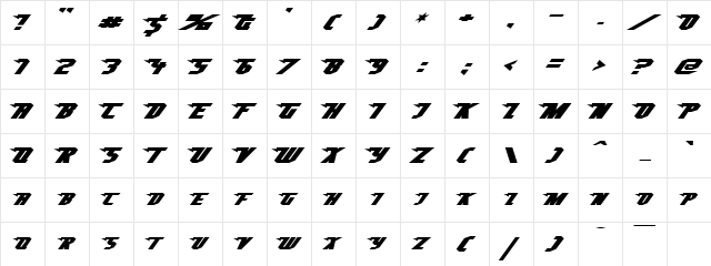 SuperHeterodyne Regular  glyph index