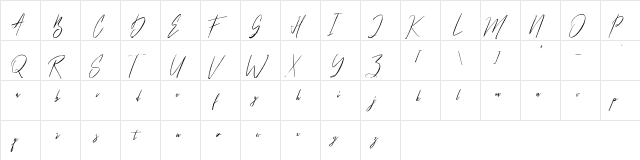 Hellicopters Brush Script  glyph index