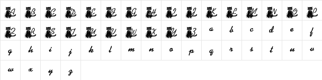 KG BLACKAT Regular  glyph index