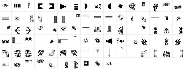 Borders Ornaments P02 Regular  glyph index