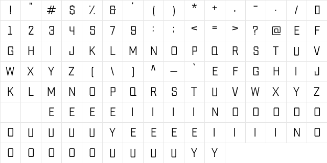 Uniform Light Light  glyph index