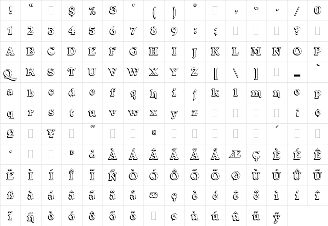Forest Shaded Plain  glyph index