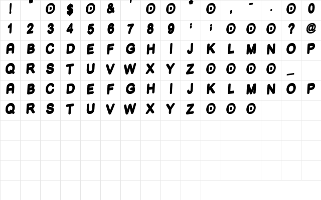 Noise Regular  glyph index