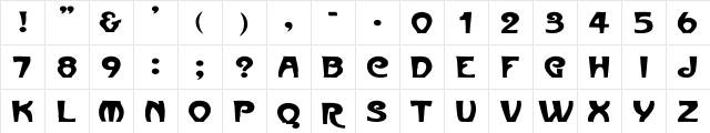 ParisMetro Wd Regular  glyph index